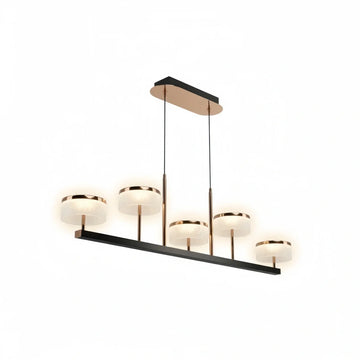 Modern Linear Gold Black Pendant Light – Mid-Century Sculptural Elegance Dining Room