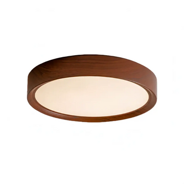 Zenno Modern Flush Mount Ceiling Light – Walnut White Metal Acrylic for Bedroom
