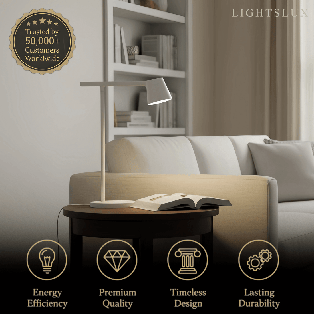 Minimalist Adjustable Table Lamp — Opal Acrylic Dimmable & Color Temperature for Study