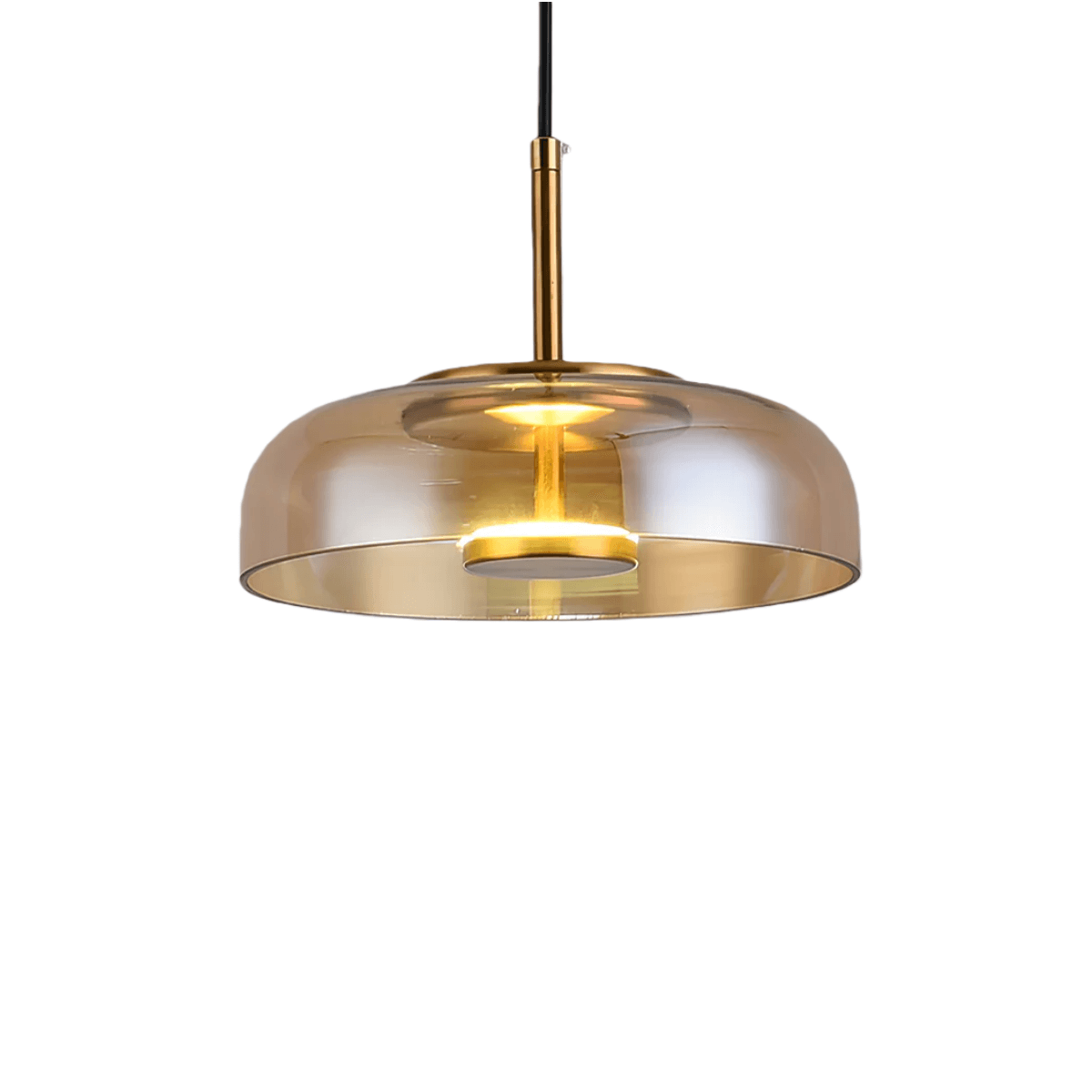 Pendant Lamp — Clear Glass Sphere & Brass Accent for Kitchen Island