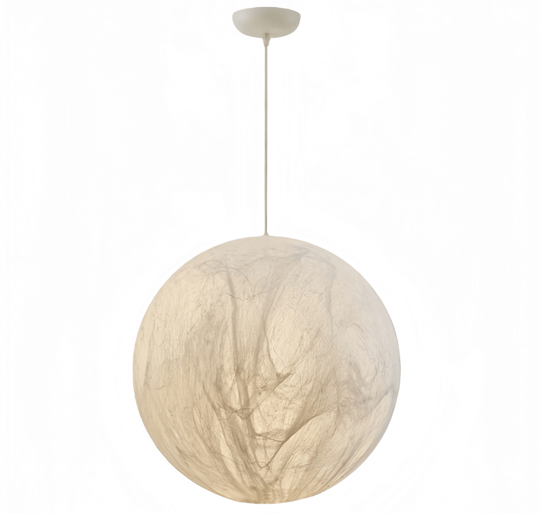 Pendant Light – Mulberry Silk White Globe Ceiling Lamp for Living Room