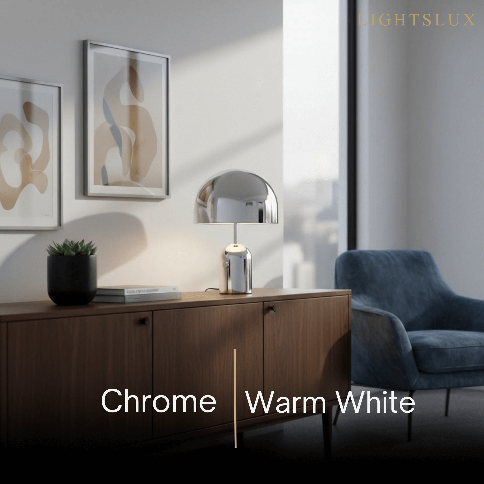 Modern Bell Table Lamp – Metal Dome Desk Light in Gold, Rose Gold or Chrome for Bedroom