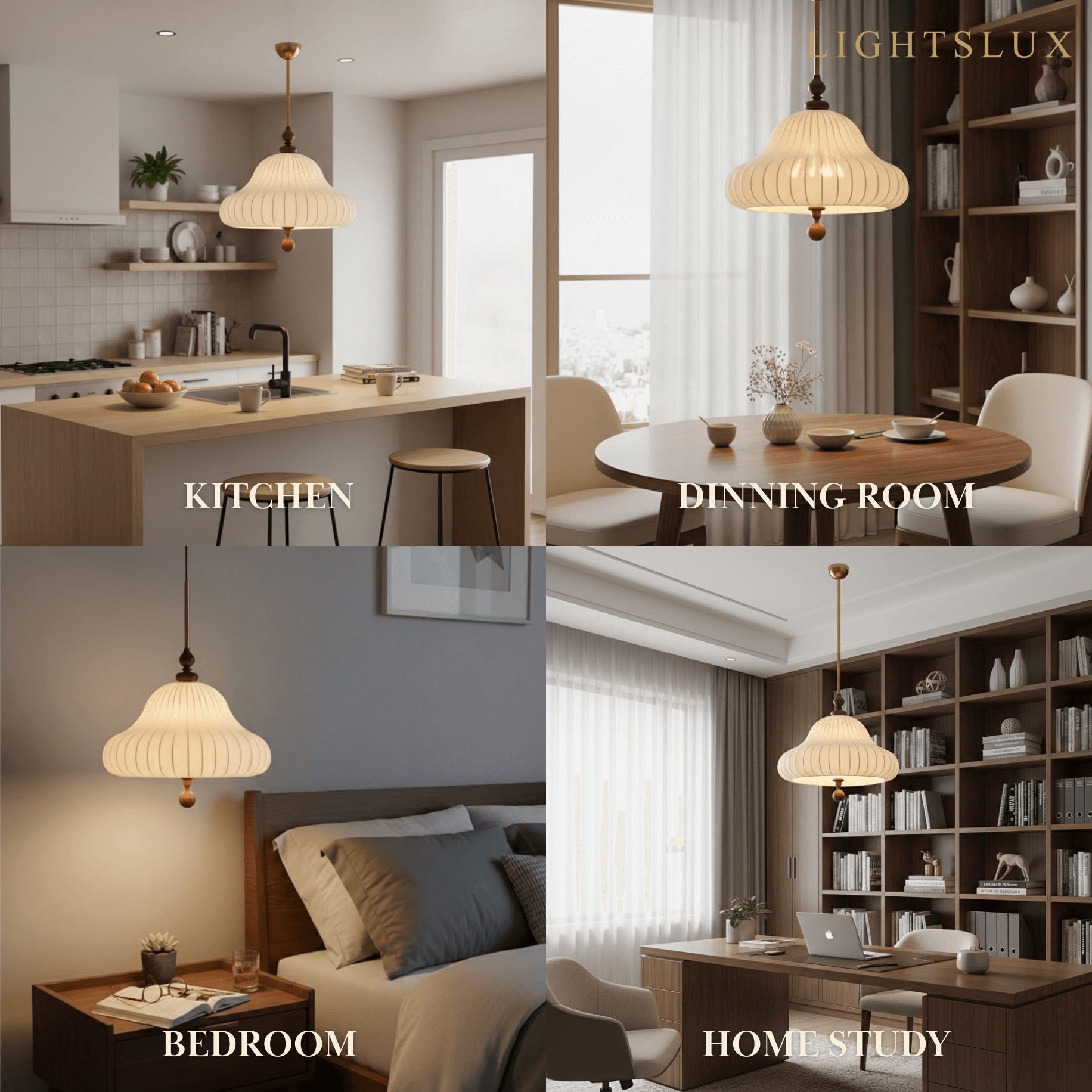Modern Fabric Pendant Light – Sculptural Flower Ceiling Lamp for Dining Room