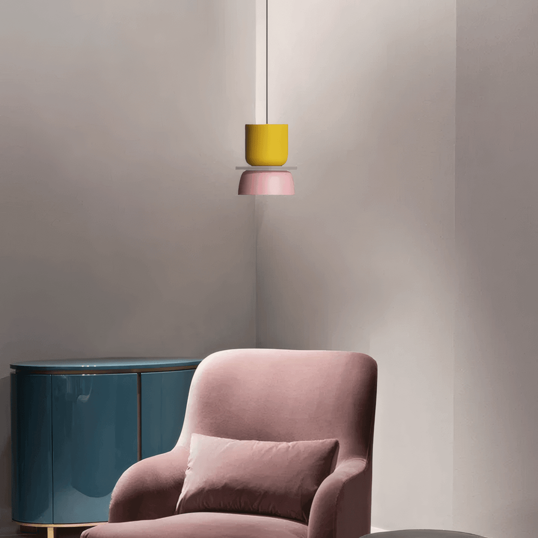 Art Deco Contrast Color Pendant Light