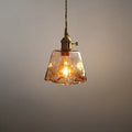 Vetro Retro Pendant Light – Amber Glass/Metal Fixture for Dining Room