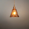 Vetro Retro Pendant Light – Amber Glass/Metal Fixture for Dining Room