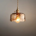 Vetro Retro Pendant Light – Amber Glass/Metal Fixture for Dining Room