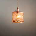 Vetro Retro Pendant Light – Amber Glass/Metal Fixture for Dining Room