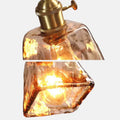 Vetro Retro Pendant Light – Amber Glass/Metal Fixture for Dining Room