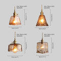 Vetro Retro Pendant Light – Amber Glass/Metal Fixture for Dining Room