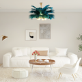 Art Deco Pendant Light — 8-Color Brass & Feather