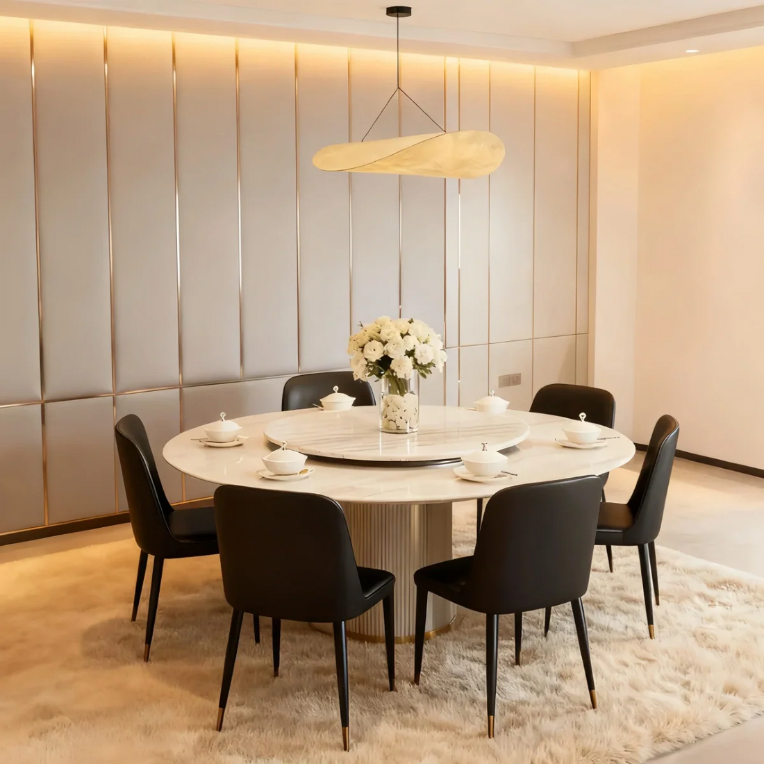 Pendant Light – Curved Metal Design for Dining Room6