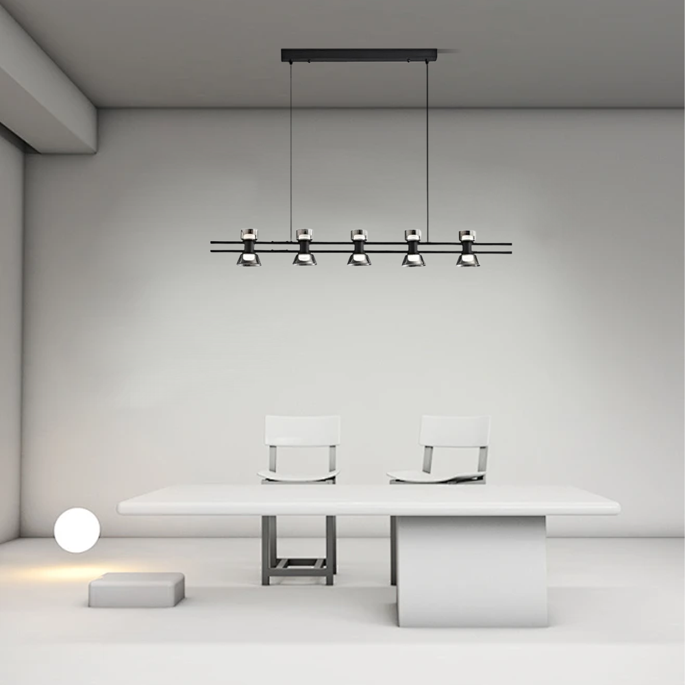 Pendant Light - Black/Gold Metal & Glass for Dining Room