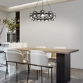 Excelis Royal Pendant Light - Gold/Black Metal & Glass Ring for Dining Room