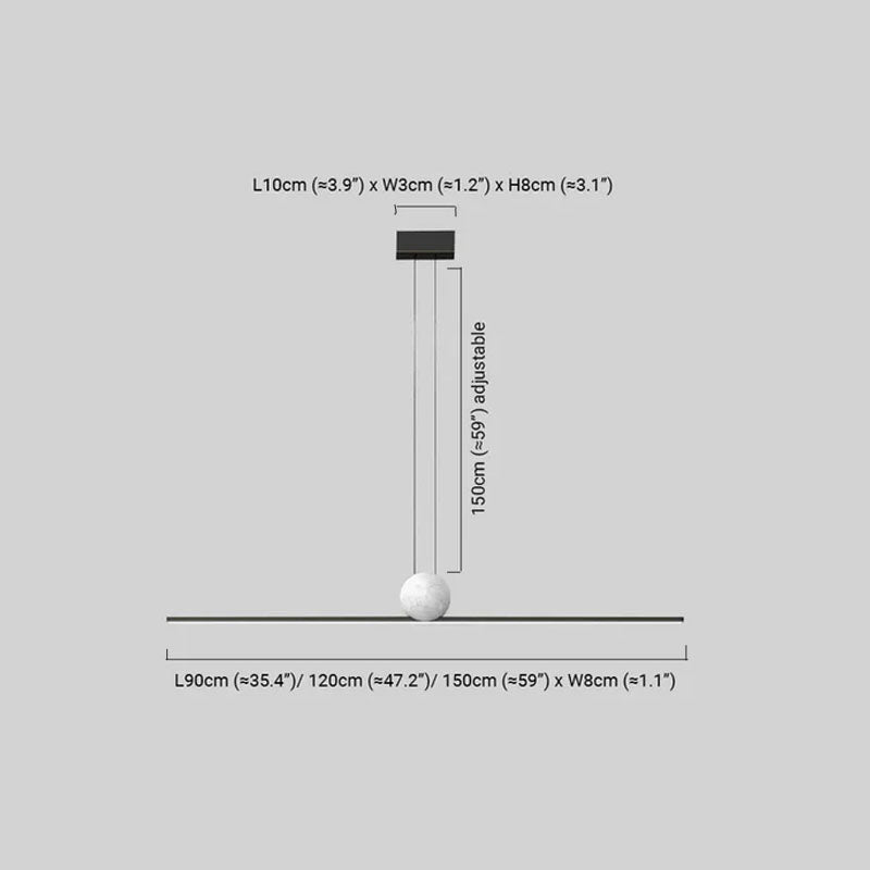 Modern Linear Pendant Light Dimension