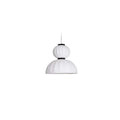 Pendant Light — White Artificial Silk & Metal with 3-Color