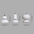 Modern Pendant Light — White Artificial Silk & Metal Dimension