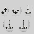 Chandelier - Convertible Wall/Pendant Light with Glass Dining/Living Room
