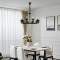 Vintage Black Chandelier - Convertible Wall/Pendant Light with Glass