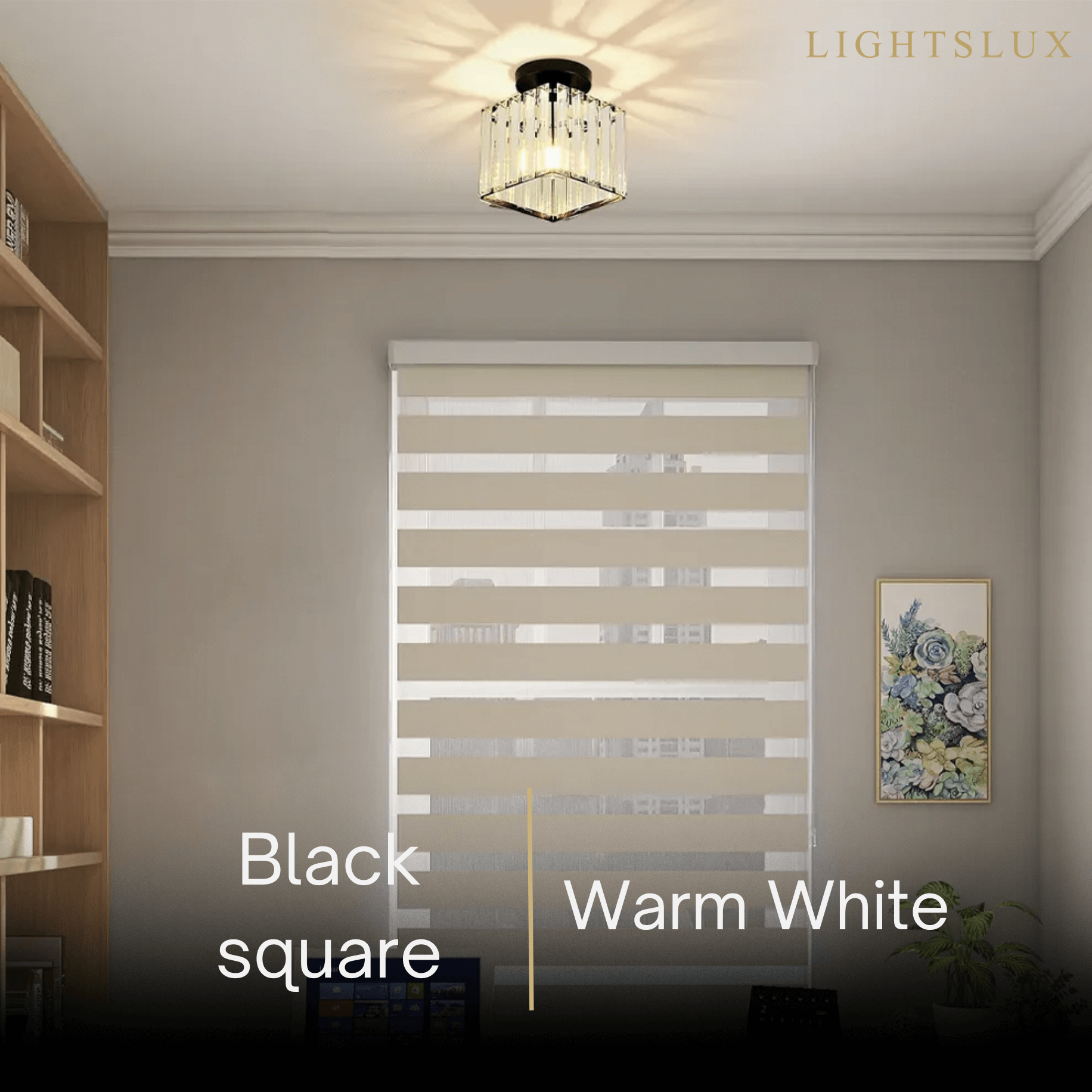 Vetro Modern Ceiling Lamp Metal/Crystal Design in Black/Gold/Silver for Bedroom