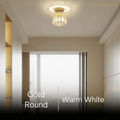 Vetro Modern Ceiling Lamp Metal/Crystal Design in Black/Gold/Silver for Bedroom