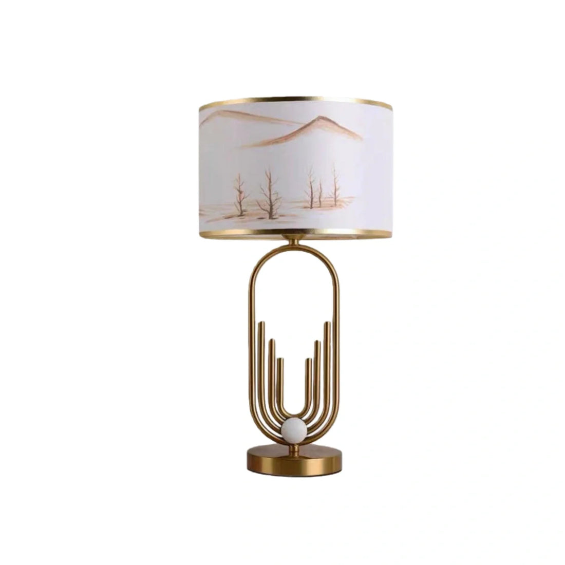 Table Lamp - Metal Frame with Fabric Living Room/Bedroom
