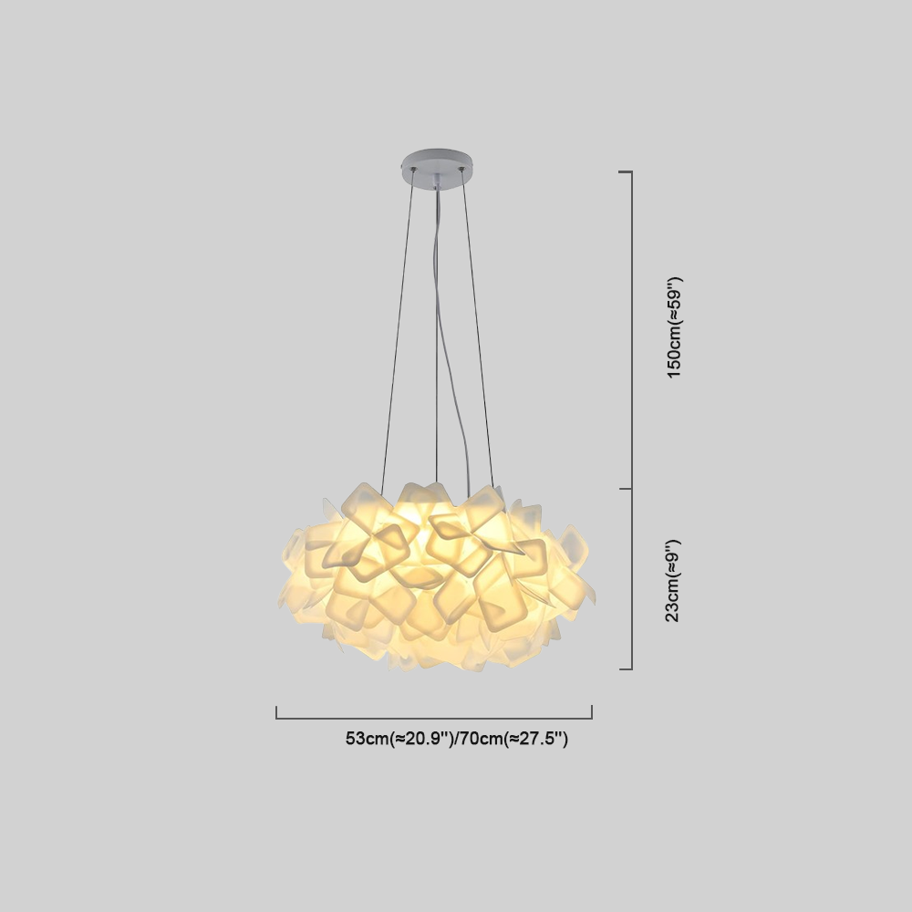 Art Deco Flower Pendant Light Dimension