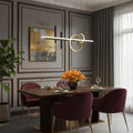 Arcato Modern Geometric Pendant Light — Black/Gold Metal & Acrylic Dining Room