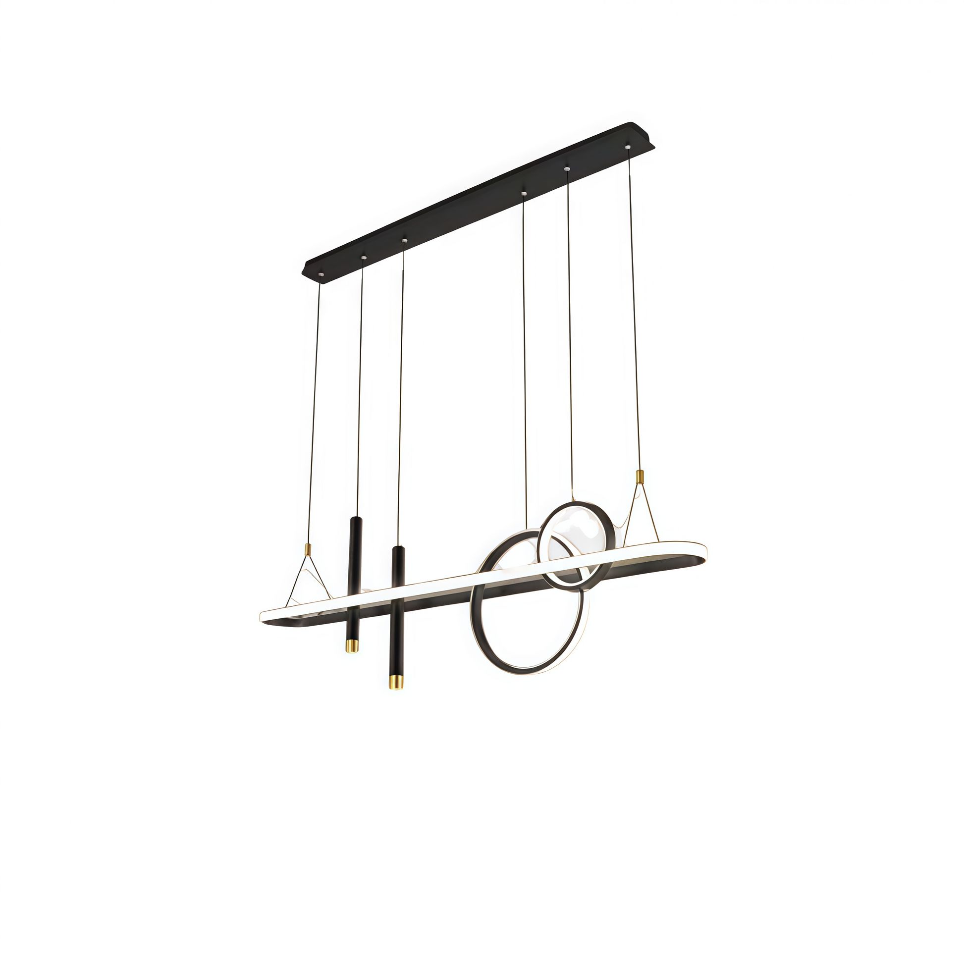 Modern Geometric Pendant Light — Black for Dining Room