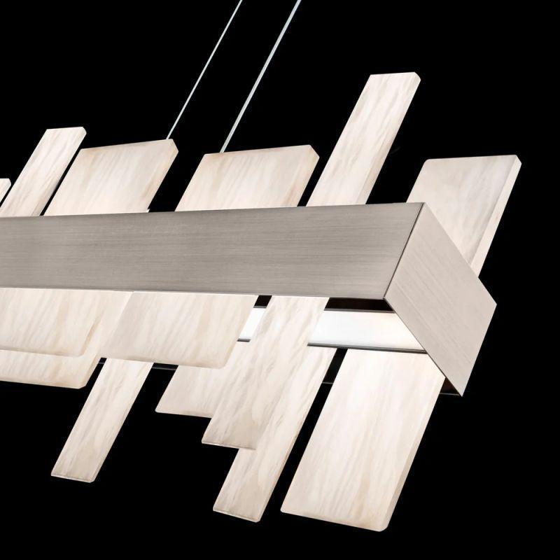 Acropolis 46in LED Linear Alabaster Chandelier - Brushed NickelJoyfuzzy