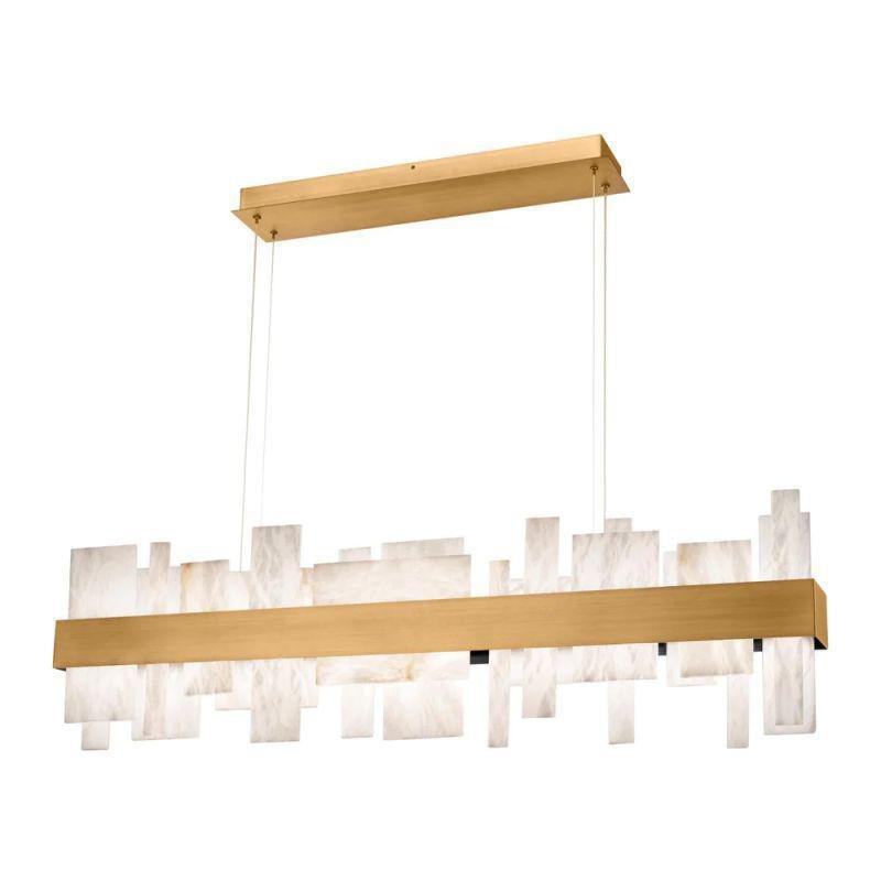 Acropolis 46in LED Linear Alabaster Chandelier - Brushed NickelJoyfuzzy