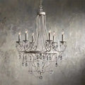 Affordable French Vintage Iron Crystal Pendant Candle Chandelier for Living Room / Restaurant / Cafe / Hotel lobby - Joyfuzzy