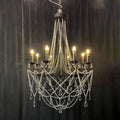 Affordable French Vintage Iron Crystal Pendant Candle Chandelier for Living Room / Restaurant / Cafe / Hotel lobby - Joyfuzzy