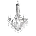 Affordable French Vintage Iron Crystal Pendant Candle Chandelier for Living Room / Restaurant / Cafe / Hotel lobby - Joyfuzzy