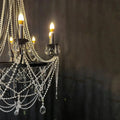 Affordable French Vintage Iron Crystal Pendant Candle Chandelier for Living Room / Restaurant / Cafe / Hotel lobby - Joyfuzzy