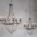 Affordable French Vintage Iron Crystal Pendant Candle Chandelier for Living Room / Restaurant / Cafe / Hotel lobby - Joyfuzzy