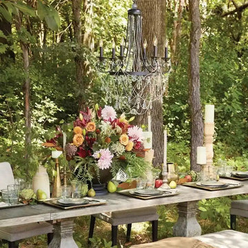 Affordable French Vintage Iron Crystal Pendant Candle Chandelier for Living Room / Restaurant / Cafe / Hotel lobby - Joyfuzzy