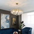 Agnes Aluminum Branch Crystal Chandelier - 31.5