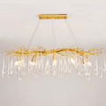 Agnes Aluminum Branch Crystal Chandelier For Dining Room - 47.24