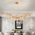Agnes Brass Branch Crystal Chandelier For Dining Room - 59.06“ LJoyfuzzy