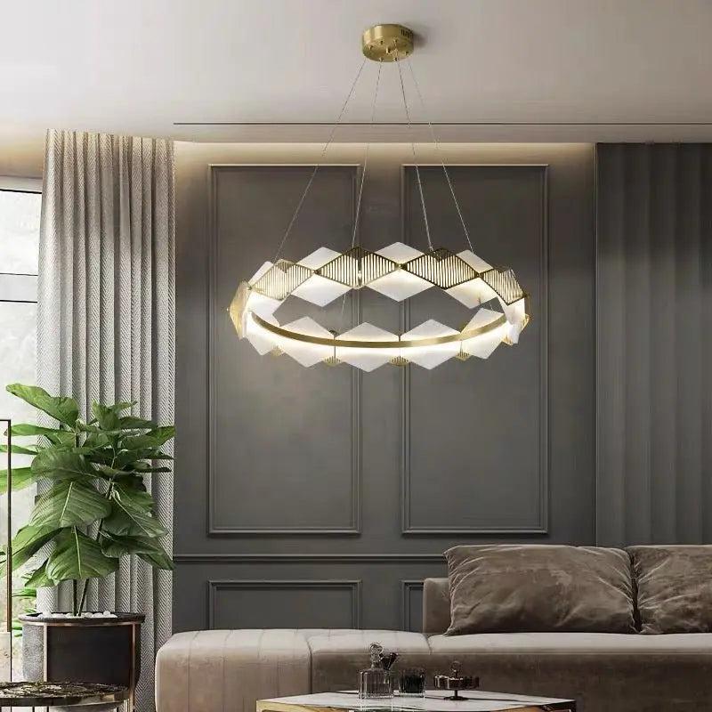 Alabaster Diamond Shaped Modern Chandelier - 31.49"D*19.68"HJoyfuzzy