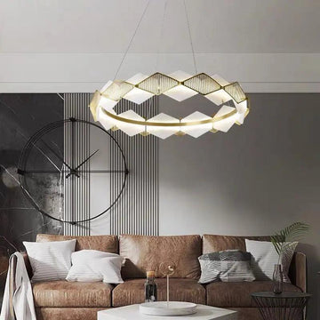 Alabaster Diamond Shaped Modern Chandelier - 31.49"D*19.68"HJoyfuzzy