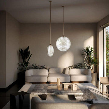 Alabaster Disc Pendant Light - D 9.8''Joyfuzzy