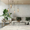 Alabaster Flint 5 Light LED Multi-Drop Pendant-Pendant for living room,Pendant for kitchen,Pendant for bathrooms,Pendant for bedrooms,Pendant for foyer,Pendant for stairways,Pendant for dining room-Joyfuzzy