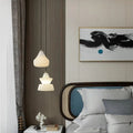 Alabaster Hat Pendant Light Over Nightstand 吊灯 rbrights