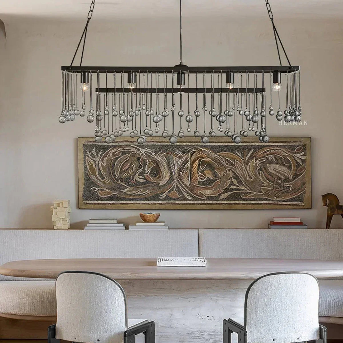 Aubrey Rectangular Chandelier 47''60'' - Joyfuzzy