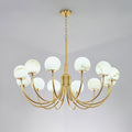 Aurelian Alabaster Globe Chandelier with 6/8/10/12 heads - 6 Heads ? 27.6▼ x H 21.7▼ / Dia 70cm x H 55cmBrass & WhiteJoyfuzzy