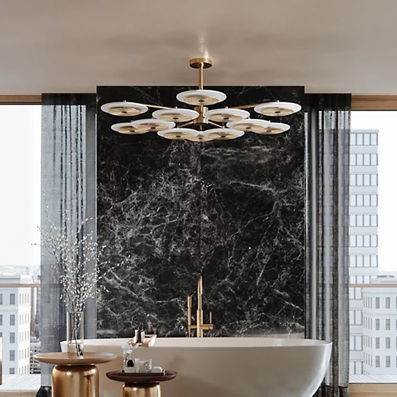 Joyfuzzy Ovo Ice Glass Round Chandelier 56.75" - SilverJoyfuzzy