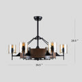 Caged Ceiling Fan with Lights Black Vintage Rustic Farmhouse Chandelier 38.5