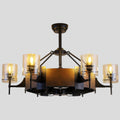 Caged Ceiling Fan with Lights Black Vintage Rustic Farmhouse Chandelier 38.5